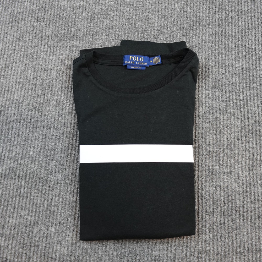 Polo Ralph Lauren Shirt Mens Medium Black Long Sleeve Classic Fit Flesh Pony